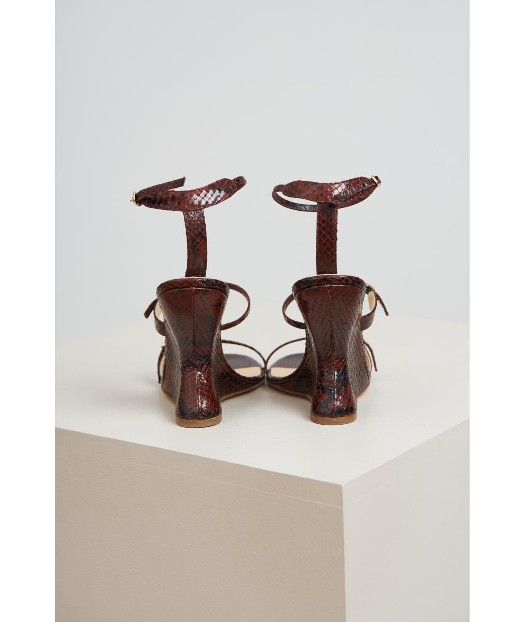 MAGDA BUTRYM Бордовые кожаные босоножки, фото 3