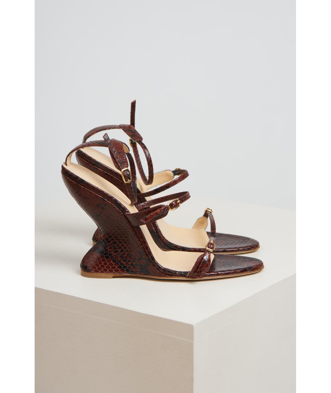 MAGDA BUTRYM Бордовые кожаные босоножки, фото 2