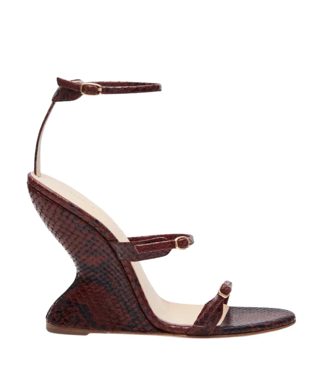 MAGDA BUTRYM Бордовые кожаные босоножки, фото 1