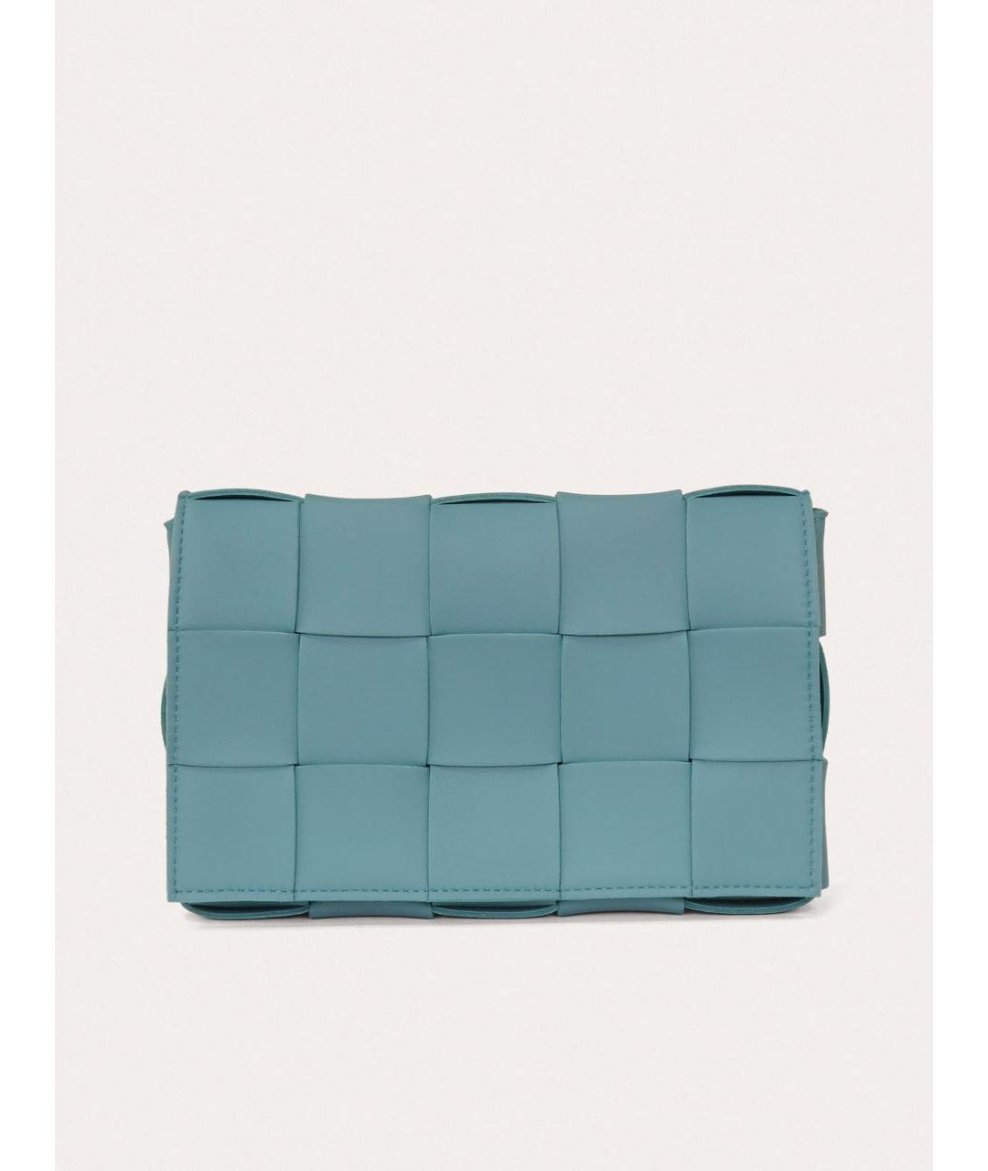 BOTTEGA VENETA Голубая кожаная сумка через плечо, фото 5