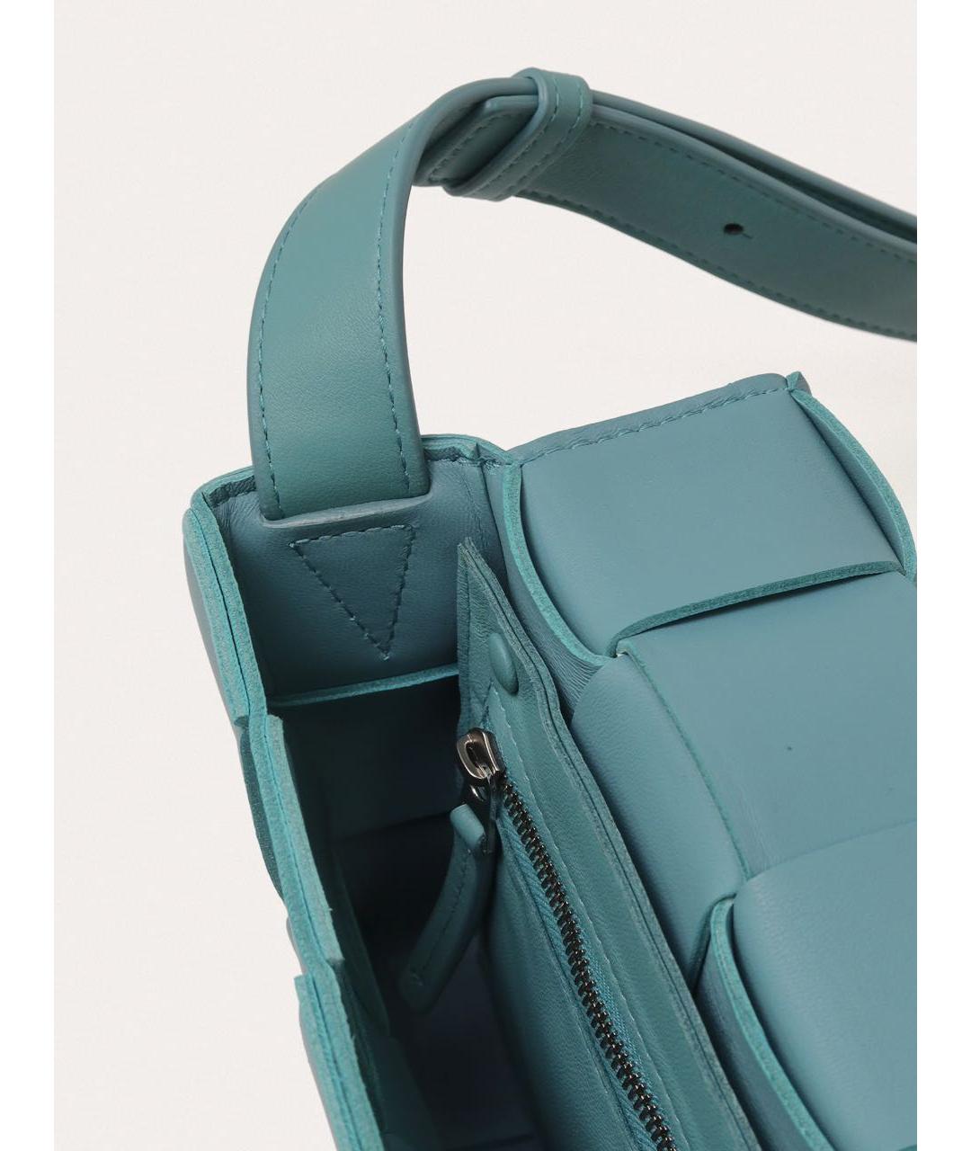 BOTTEGA VENETA Голубая кожаная сумка через плечо, фото 4