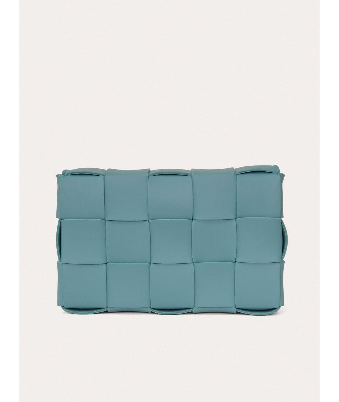 BOTTEGA VENETA Голубая кожаная сумка через плечо, фото 3