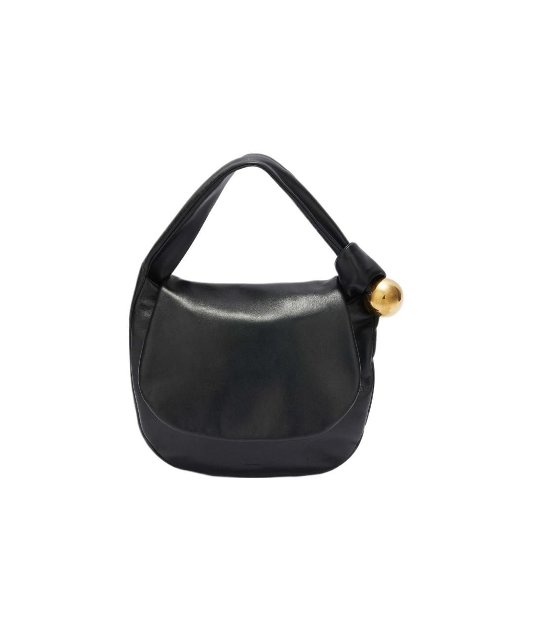 JIL SANDER Черная кожаная сумка с короткими ручками, фото 5