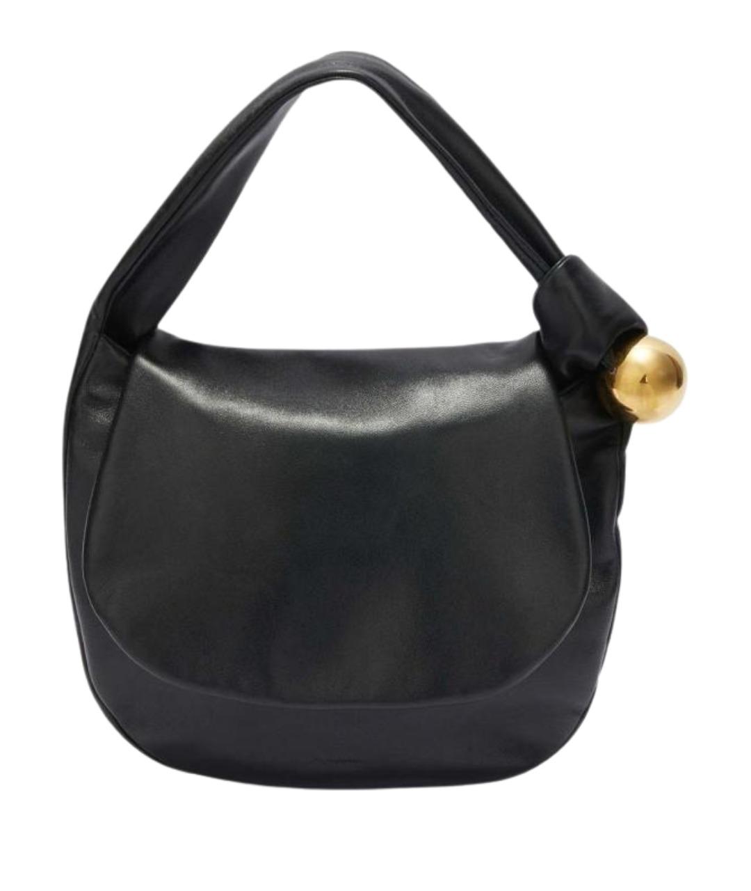 JIL SANDER Черная кожаная сумка с короткими ручками, фото 1