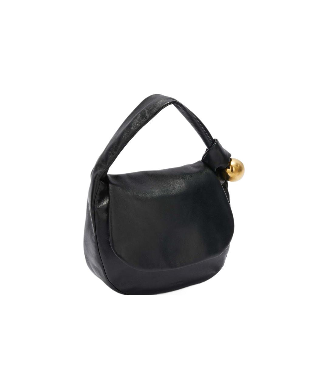 JIL SANDER Черная кожаная сумка с короткими ручками, фото 2