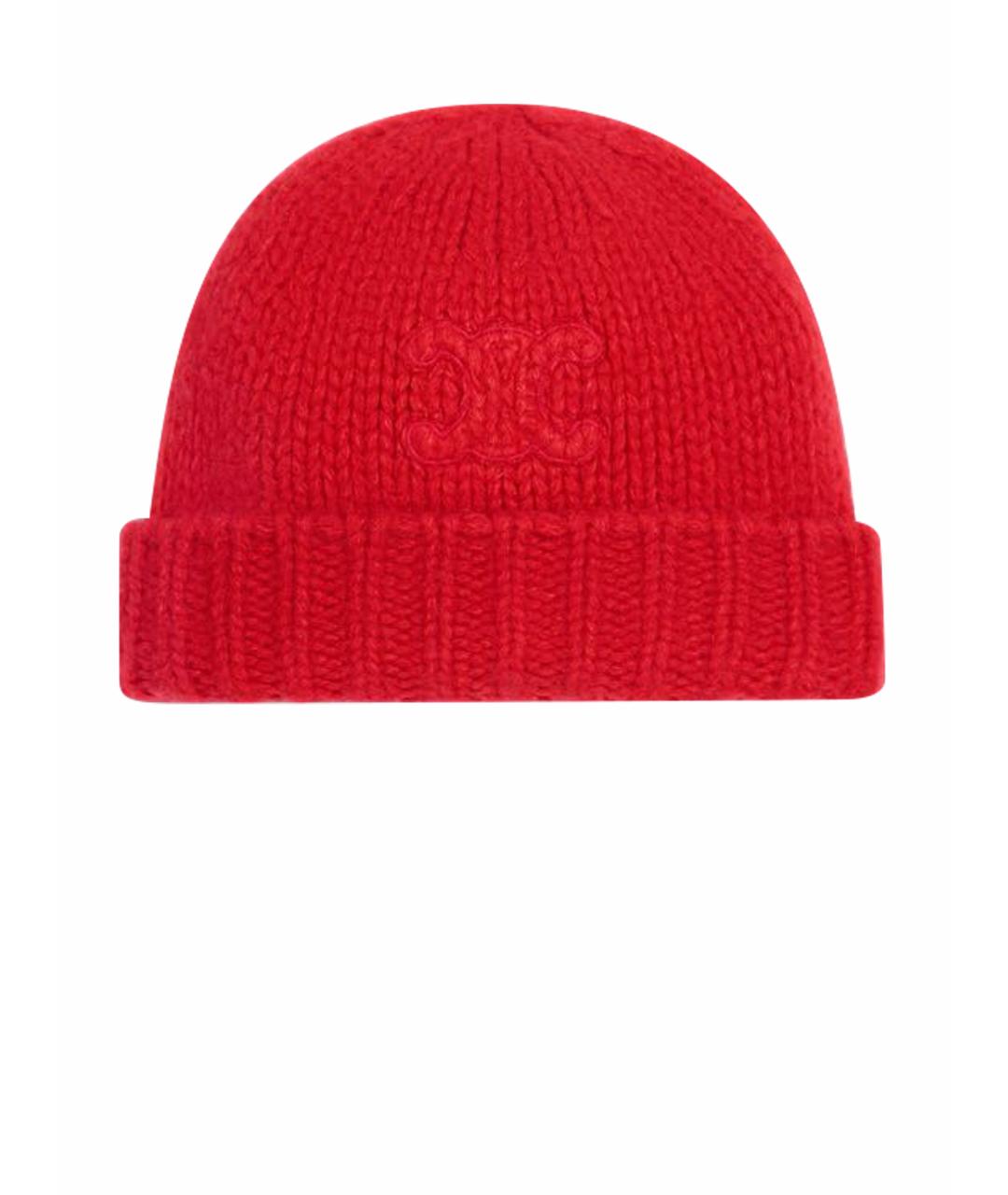 CELINE Красная кашемировая шапка, фото 1