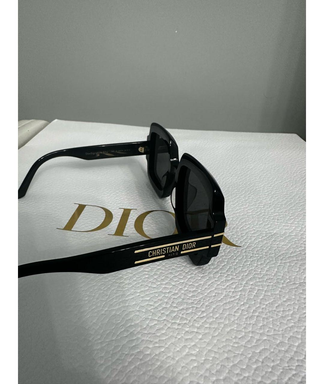 CHRISTIAN DIOR Черные пластиковые солнцезащитные очки, фото 4