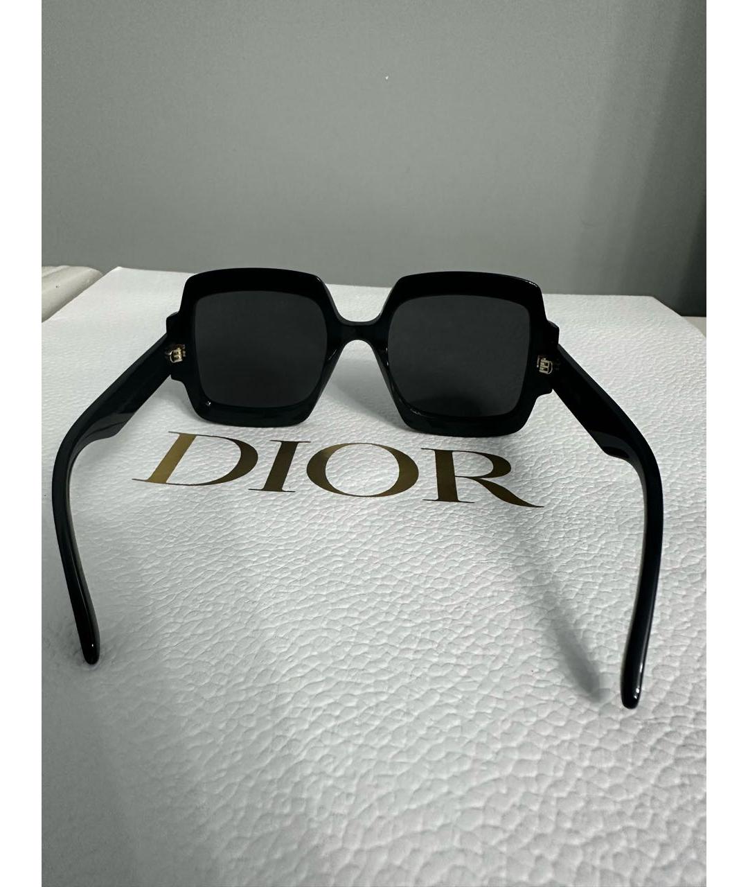 CHRISTIAN DIOR Черные пластиковые солнцезащитные очки, фото 3