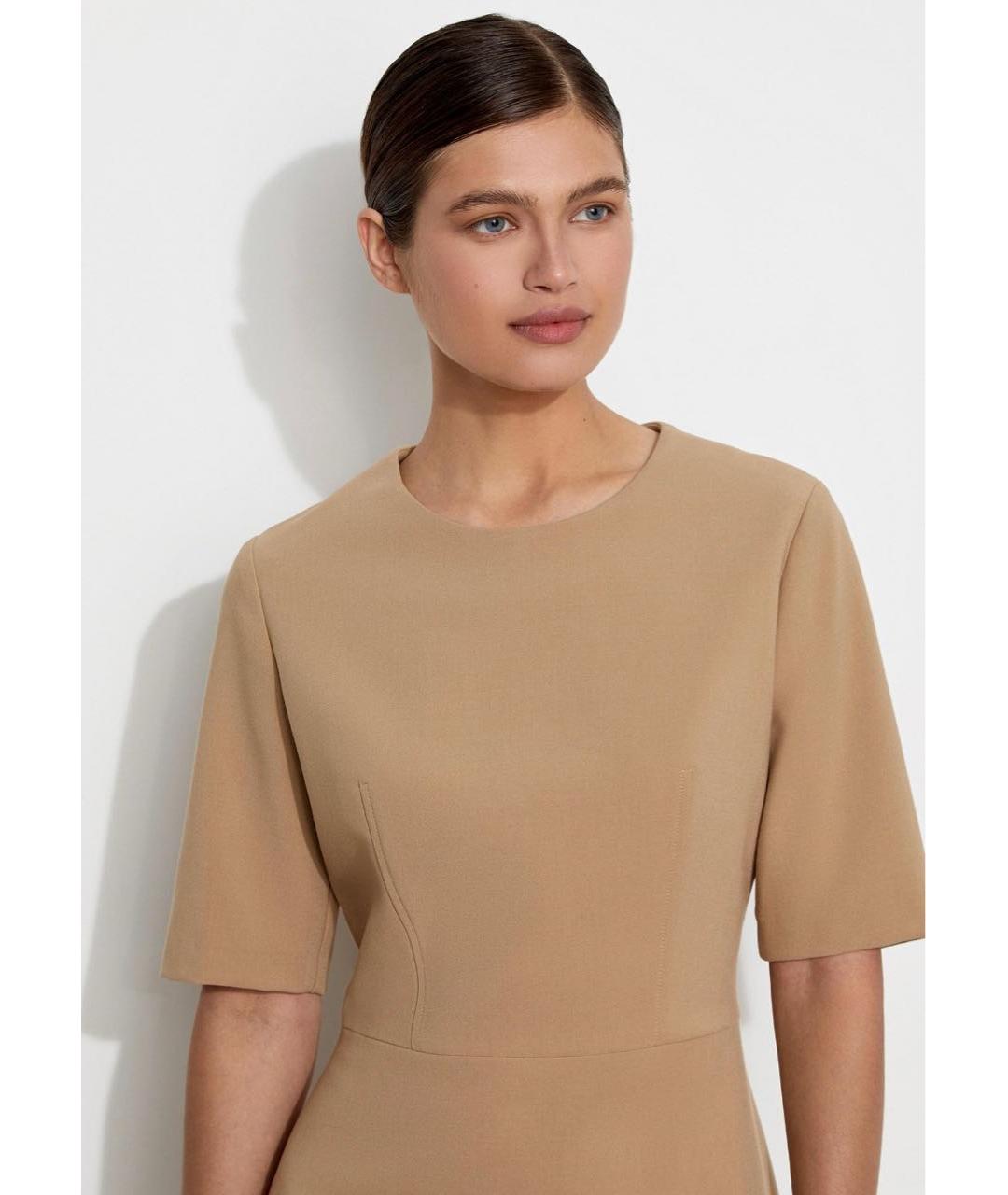 12 STOREEZ Бежевое вискозное коктейльное платье, фото 2