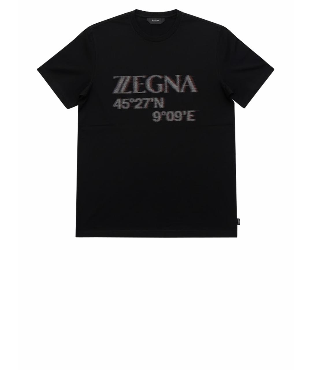 ZZEGNA Черная хлопковая футболка, фото 1