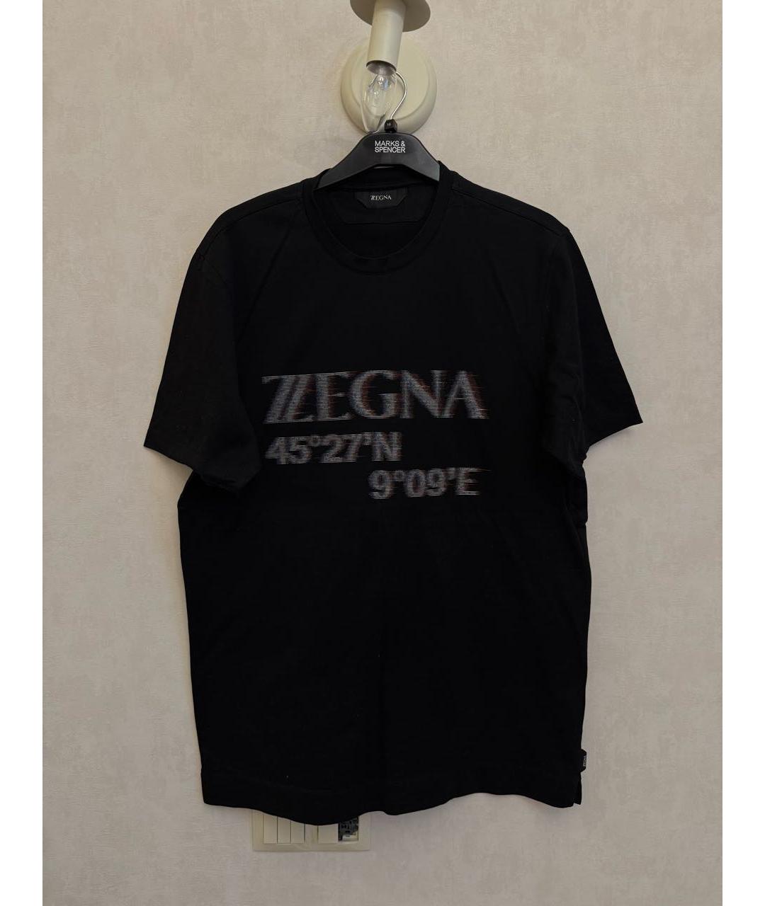 ZZEGNA Черная хлопковая футболка, фото 7