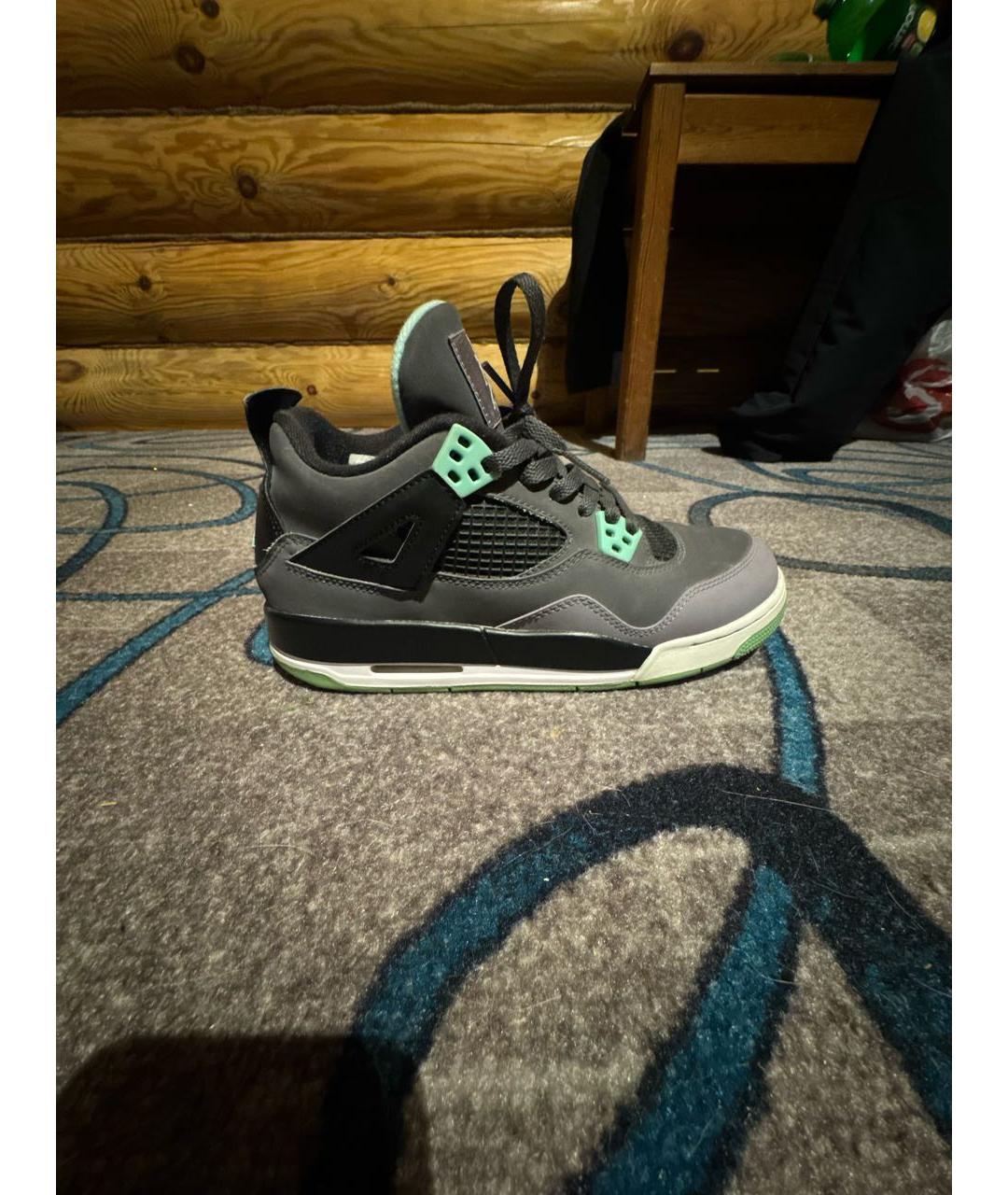 JORDAN Антрацитовые кеды из искусственной кожи, фото 7