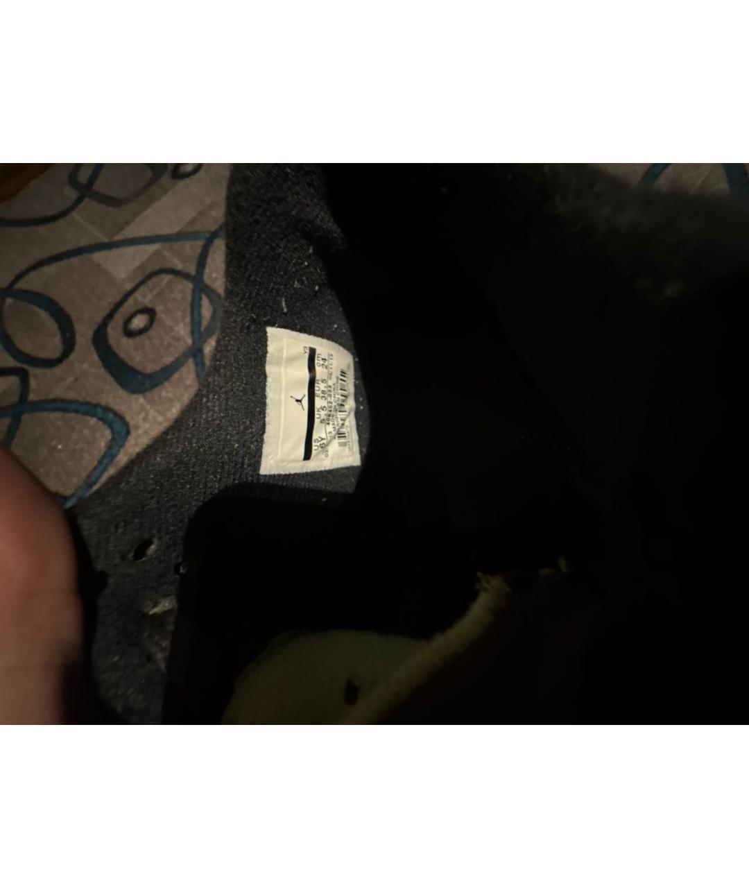 JORDAN Антрацитовые кеды из искусственной кожи, фото 5