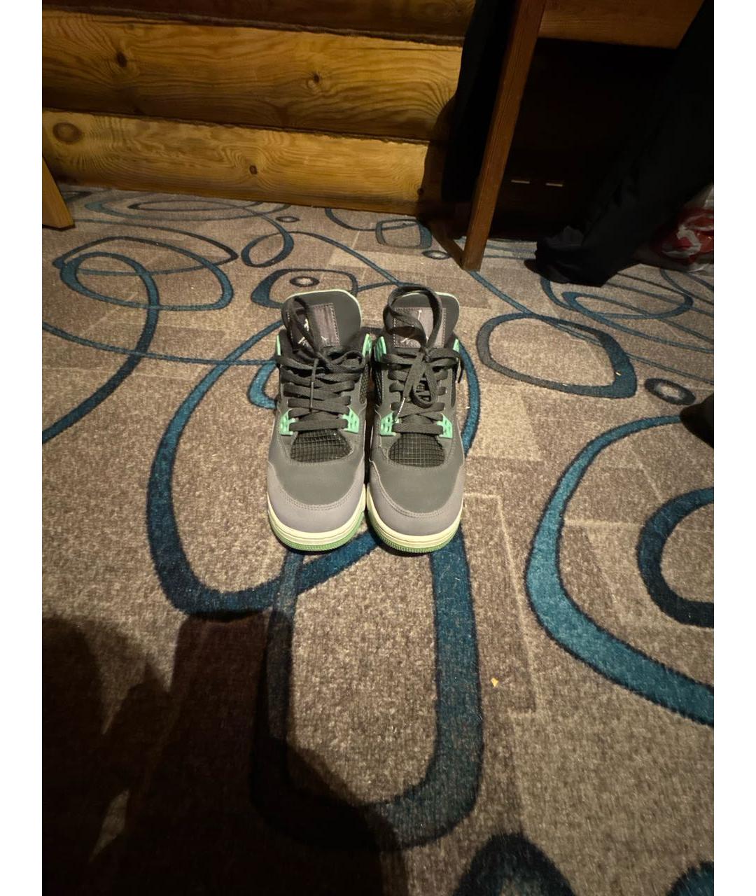 JORDAN Антрацитовые кеды из искусственной кожи, фото 2