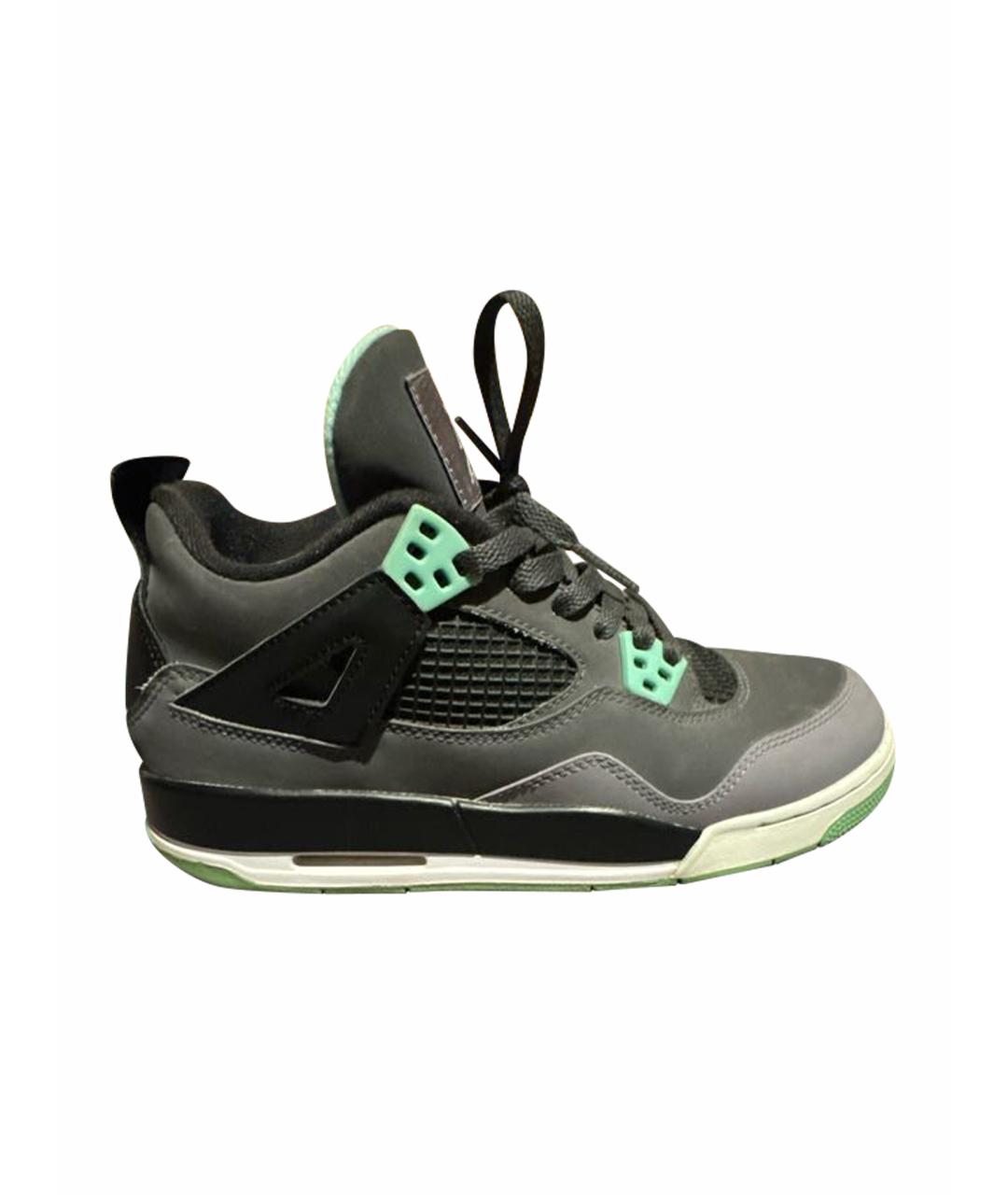 JORDAN Антрацитовые кеды из искусственной кожи, фото 1