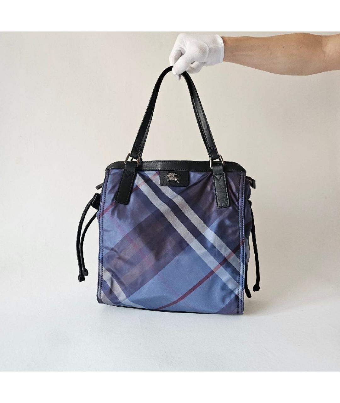 BURBERRY Синяя тканевая сумка через плечо, фото 7