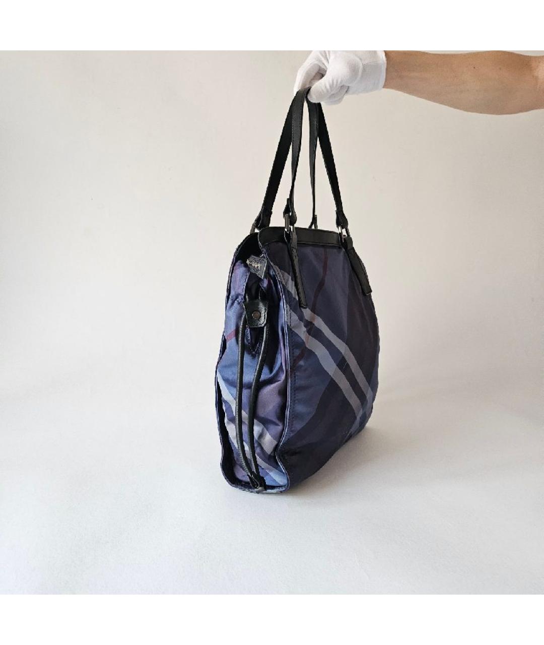 BURBERRY Синяя тканевая сумка через плечо, фото 2