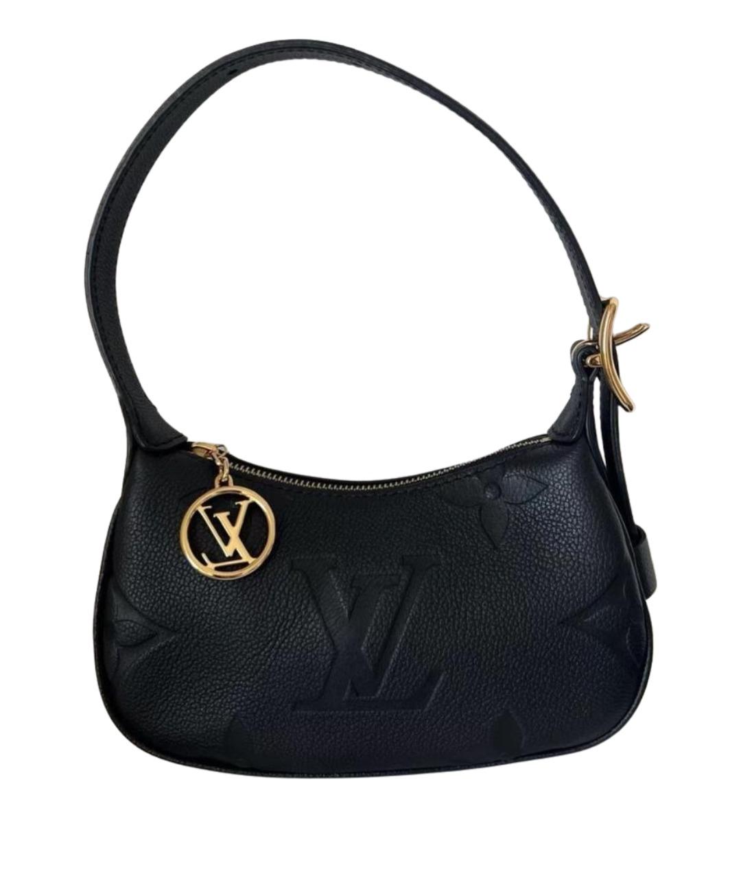 LOUIS VUITTON Черная кожаная сумка с короткими ручками, фото 1