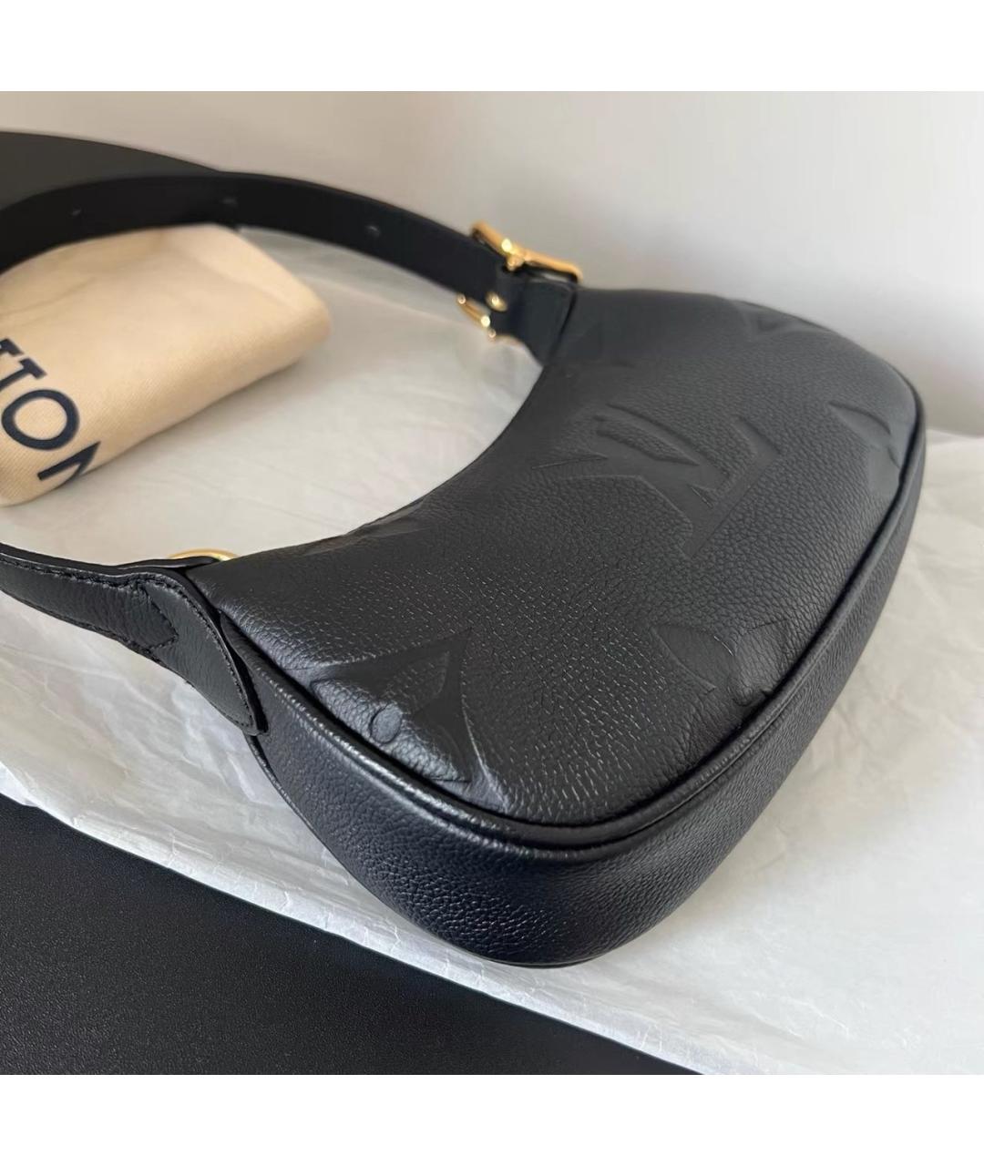 LOUIS VUITTON Черная кожаная сумка с короткими ручками, фото 7