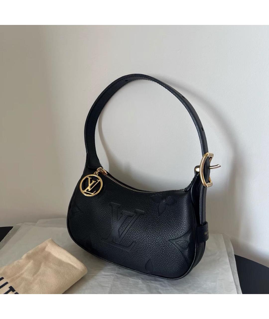 LOUIS VUITTON Черная кожаная сумка с короткими ручками, фото 2