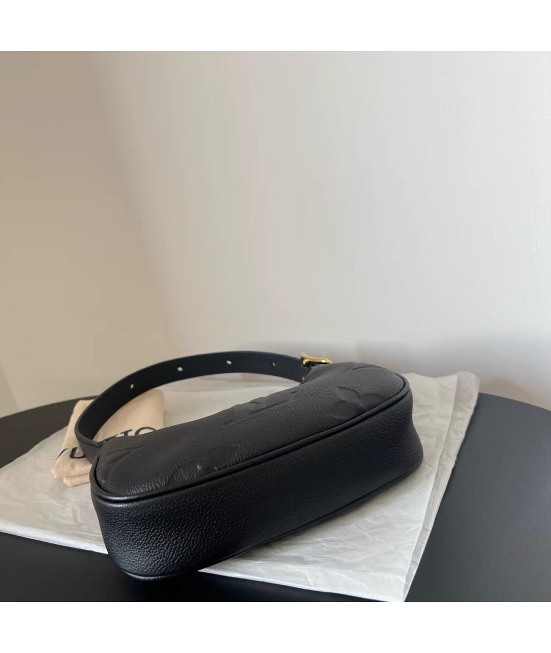 LOUIS VUITTON Черная кожаная сумка с короткими ручками, фото 4