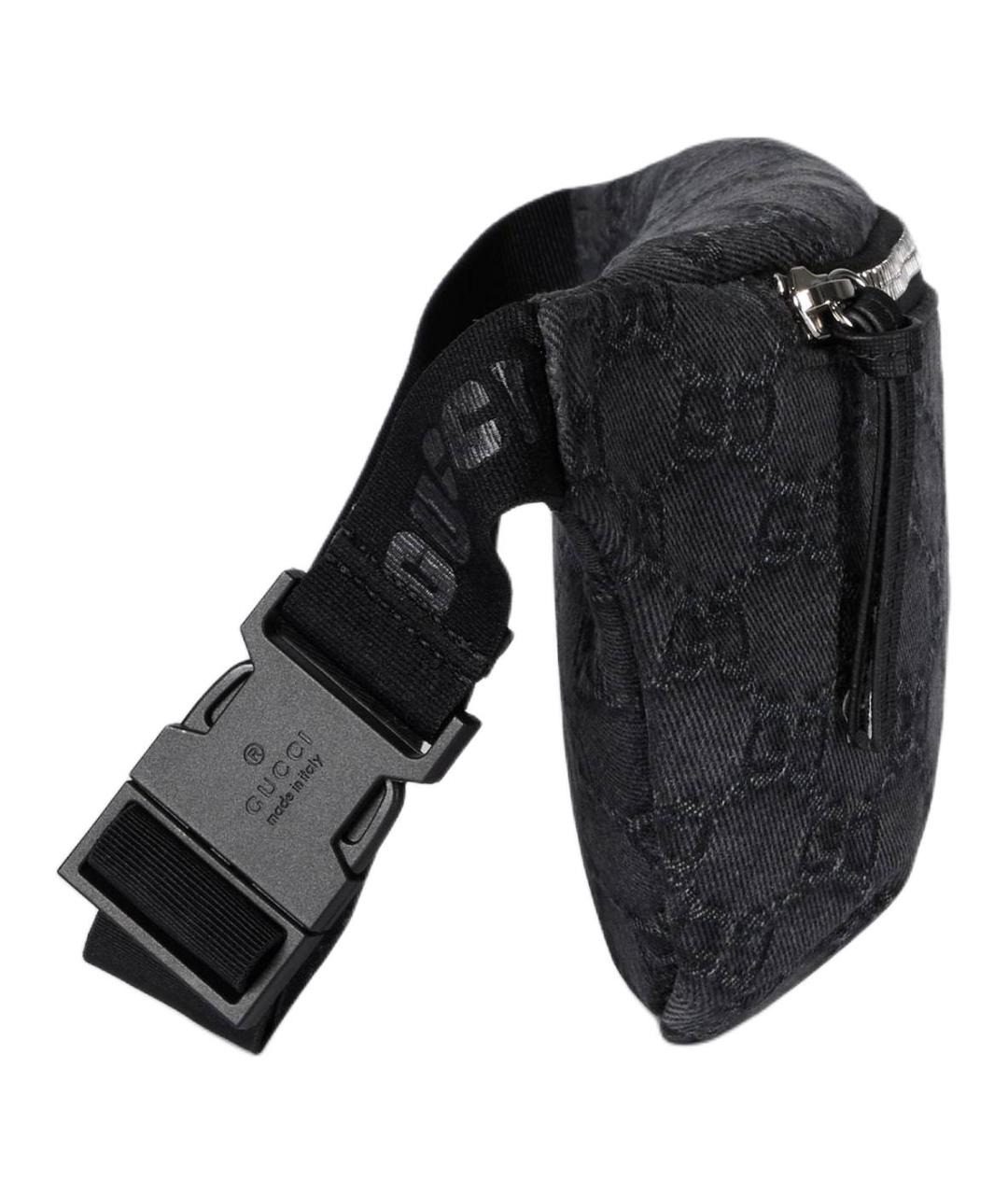 GUCCI Антрацитовая тканевая поясная сумка, фото 3