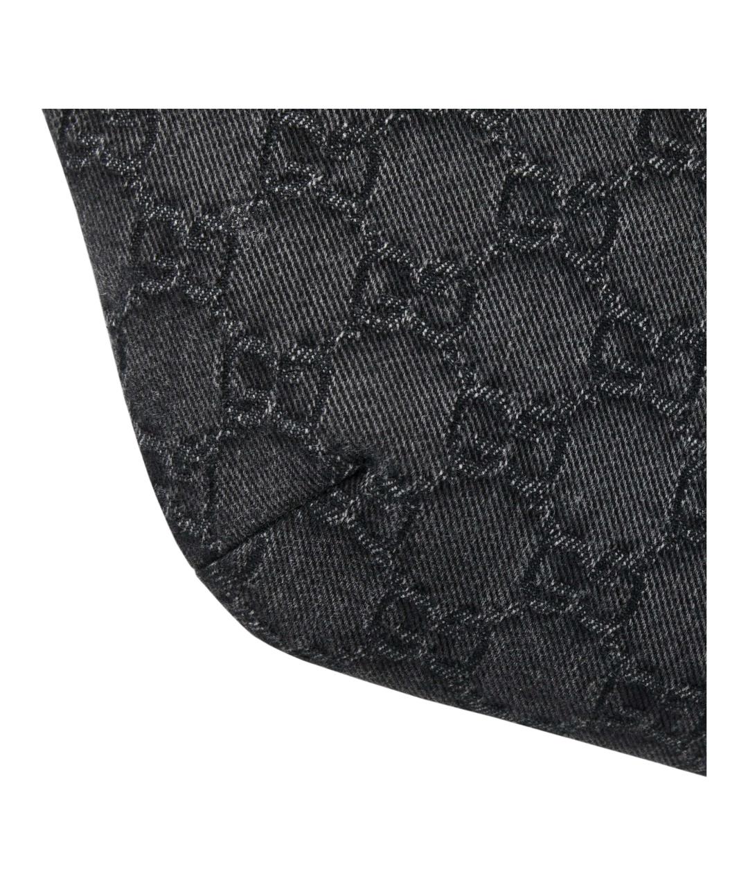 GUCCI Антрацитовая тканевая поясная сумка, фото 7