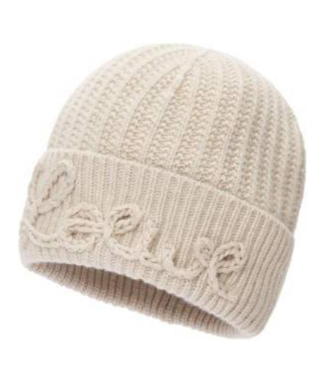 LOEWE Бежевая шерстяная шапка, фото 2