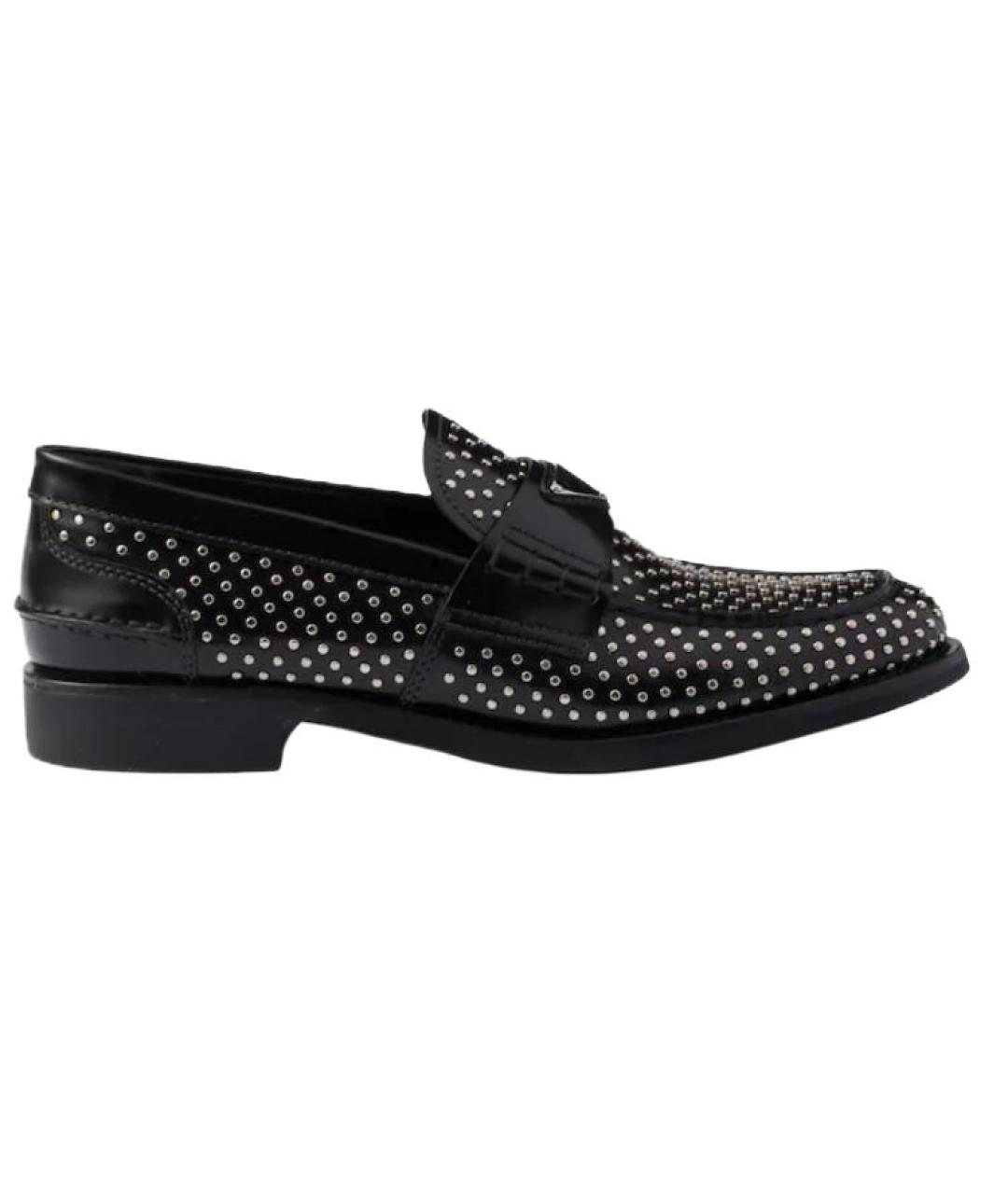 PRADA Черные кожаные лоферы, фото 1