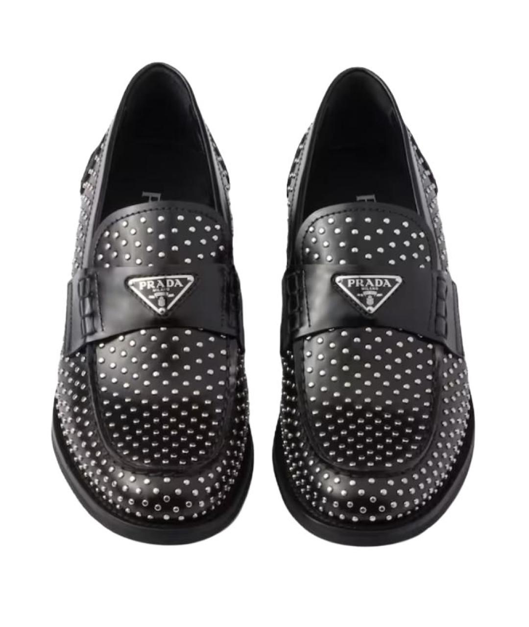 PRADA Черные кожаные лоферы, фото 4
