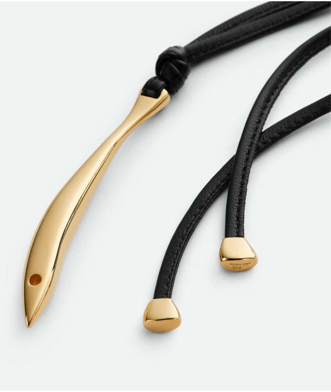 BOTTEGA VENETA Черное кожаное колье, фото 4