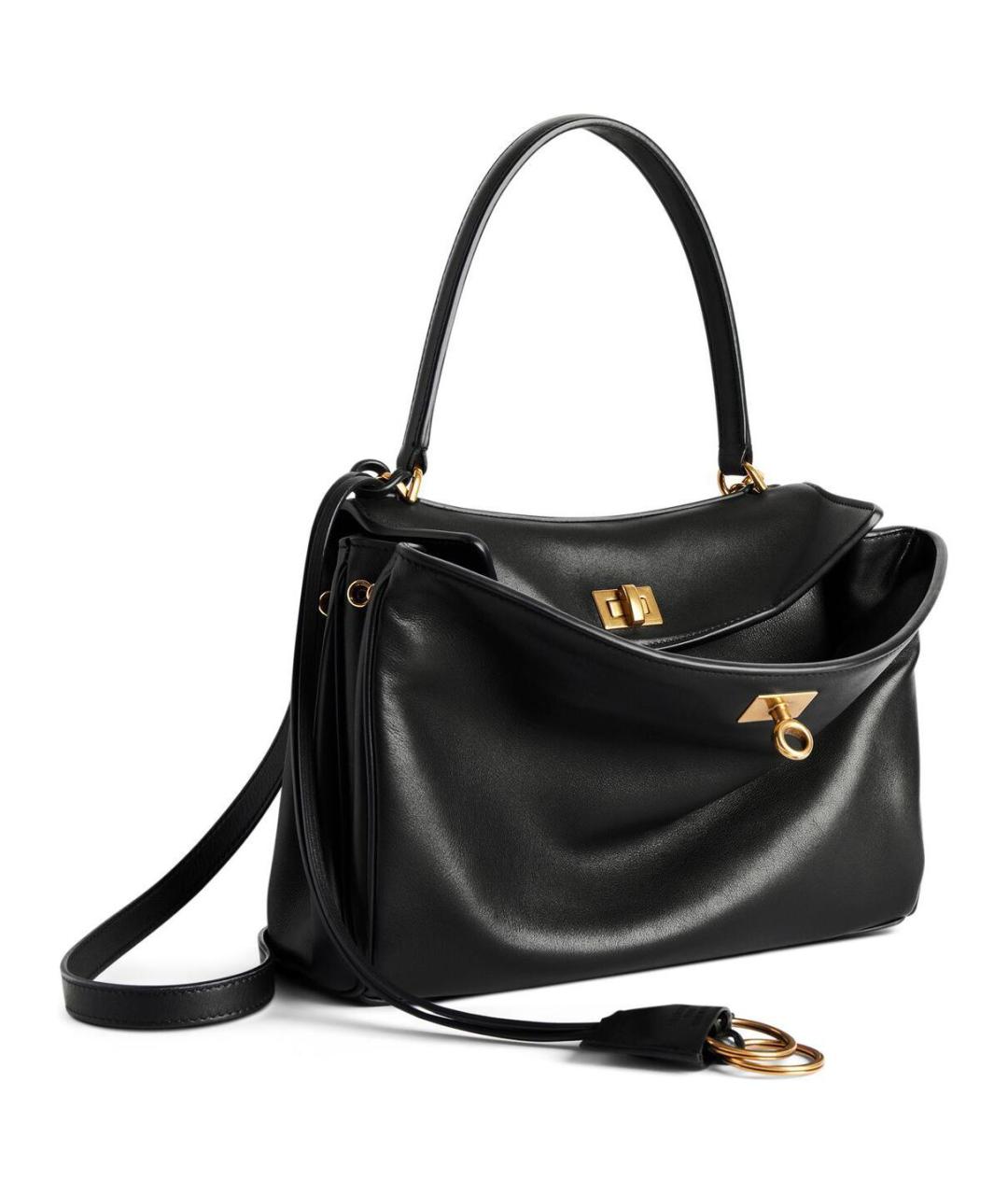 BALENCIAGA Черная кожаная сумка тоут, фото 2