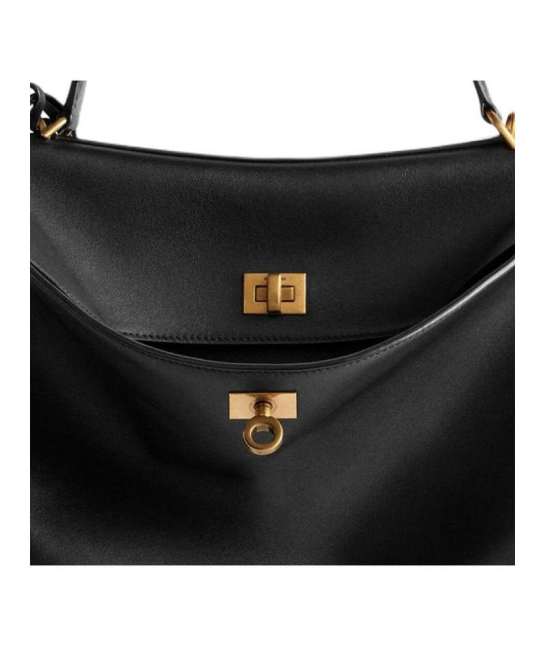 BALENCIAGA Черная кожаная сумка тоут, фото 5