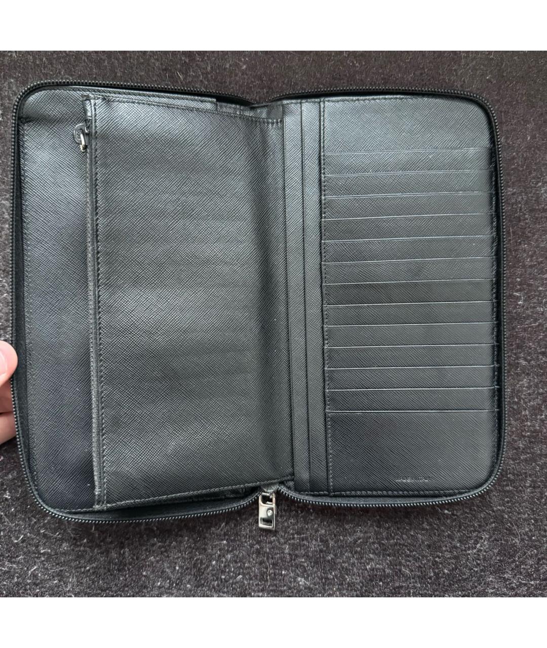 PRADA Черный кожаный кошелек, фото 3