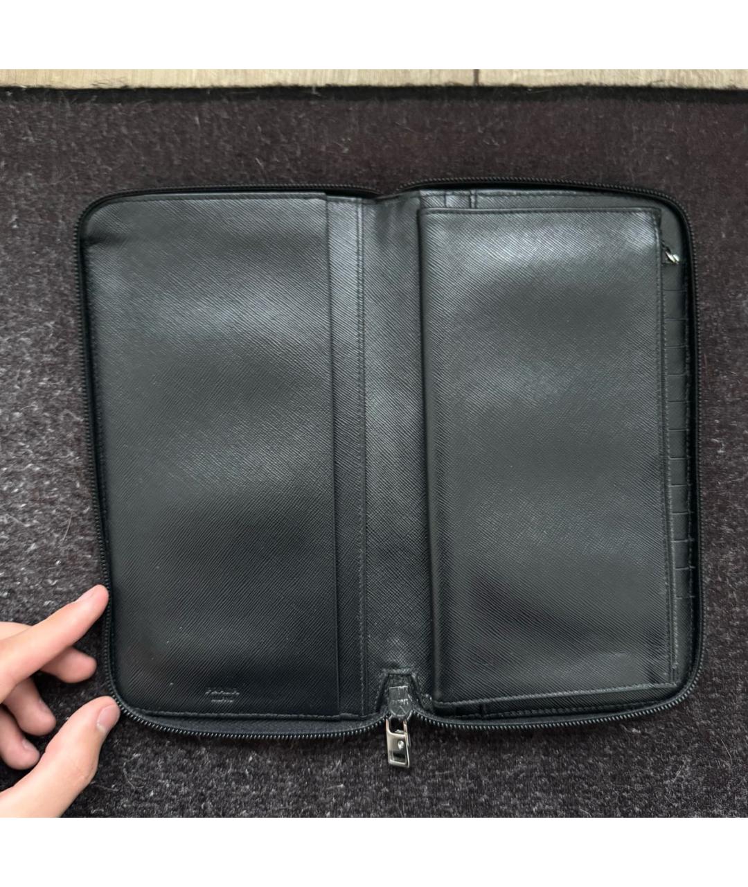 PRADA Черный кожаный кошелек, фото 2