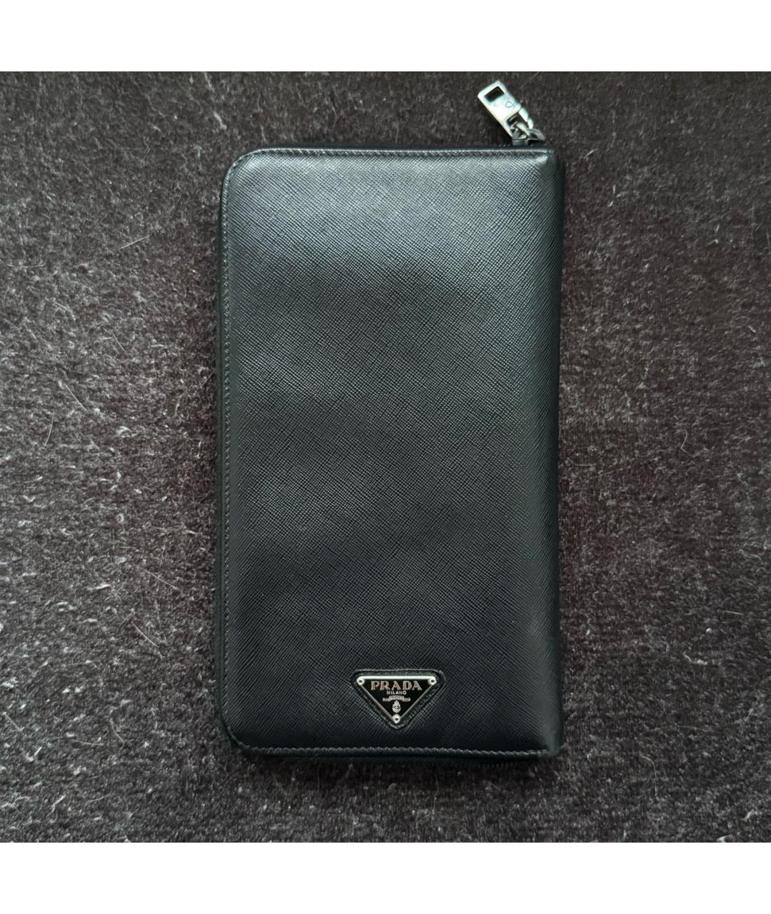 PRADA Черный кожаный кошелек, фото 8
