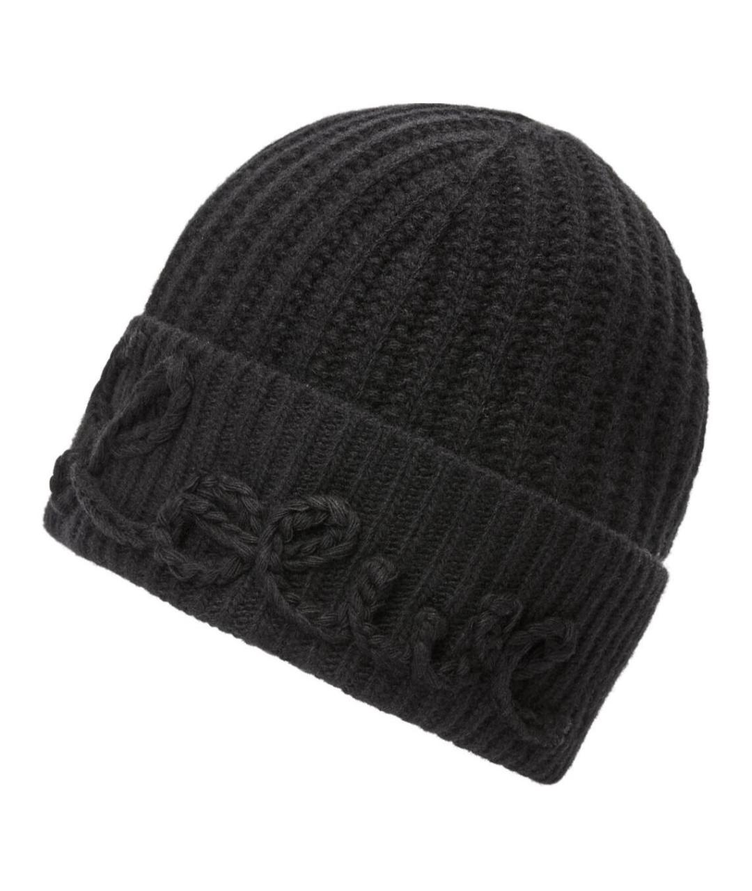 LOEWE Черная шерстяная шапка, фото 3