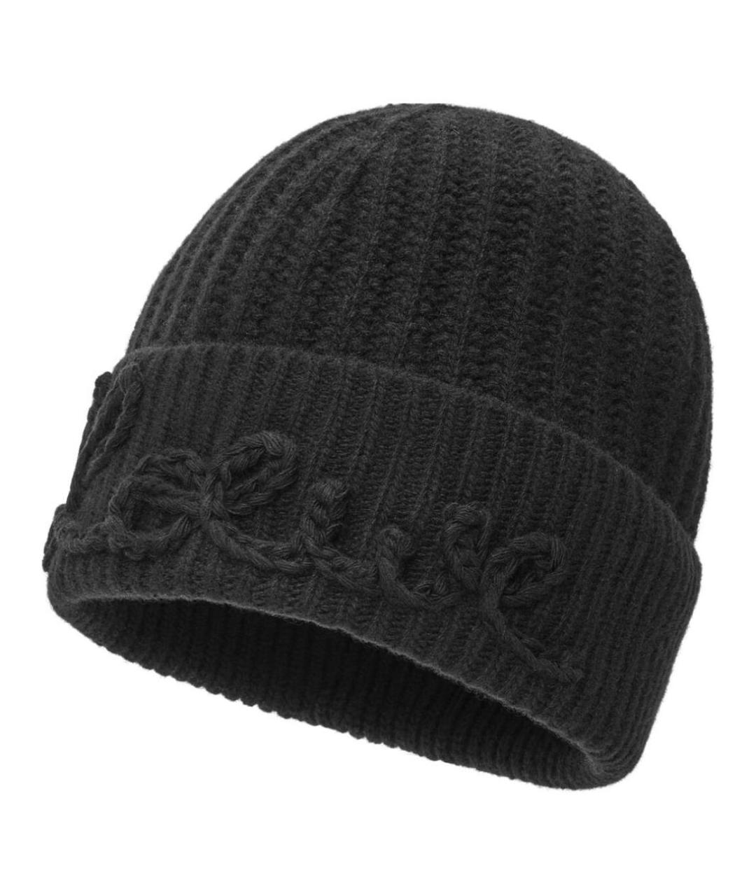 LOEWE Черная шерстяная шапка, фото 2