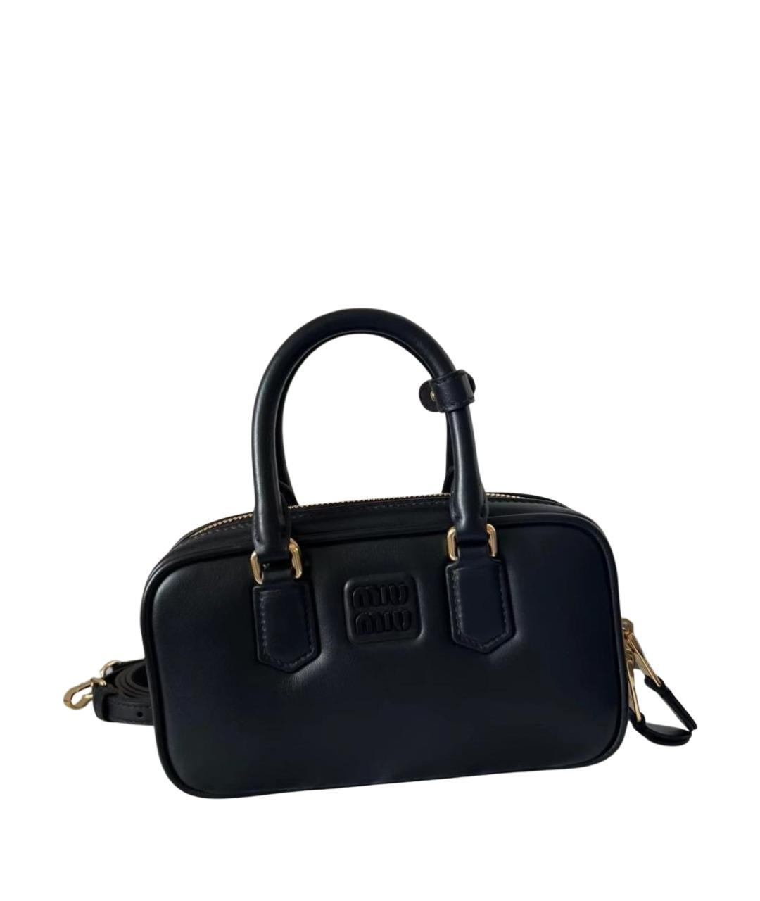 MIU MIU Черная кожаная сумка через плечо, фото 1