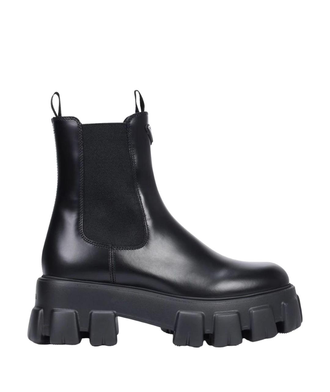 PRADA Черные кожаные ботинки, фото 1