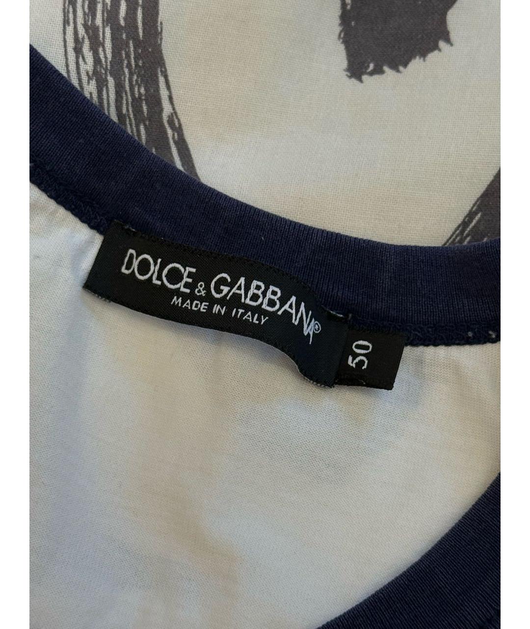 DOLCE&GABBANA Белая хлопковая футболка, фото 3