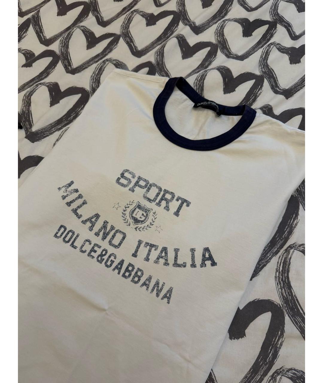 DOLCE&GABBANA Белая хлопковая футболка, фото 4