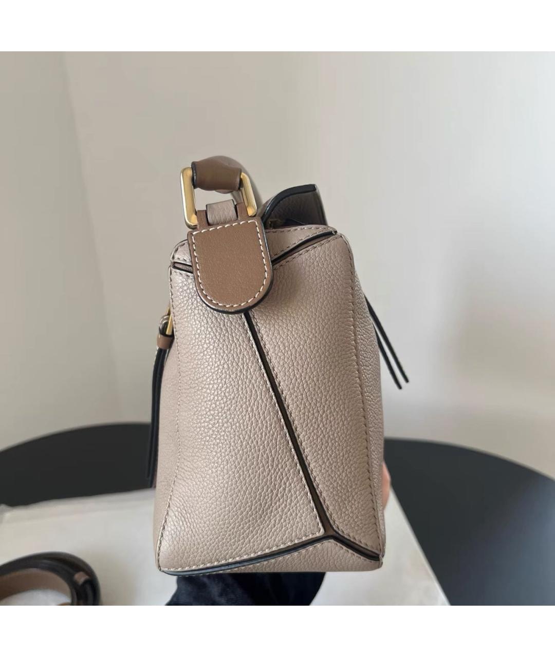LOEWE Бежевая кожаная сумка через плечо, фото 6