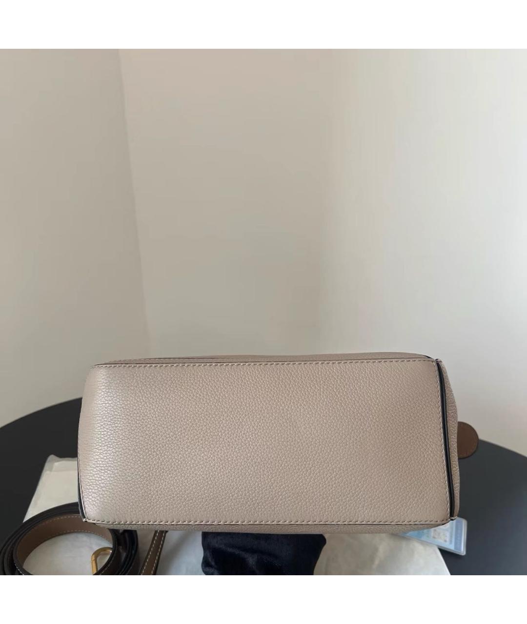 LOEWE Бежевая кожаная сумка через плечо, фото 7
