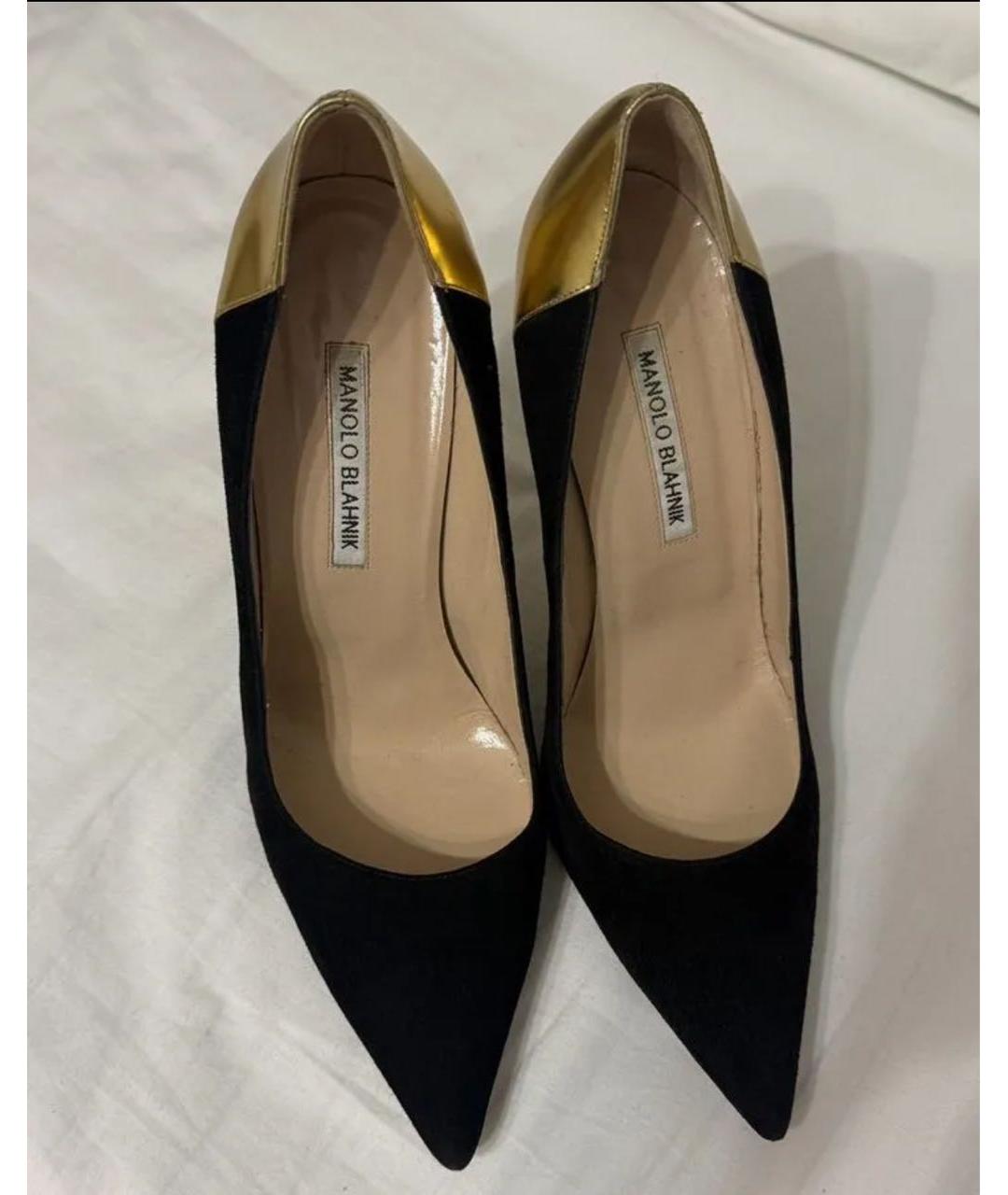 MANOLO BLAHNIK Черные замшевые туфли, фото 2