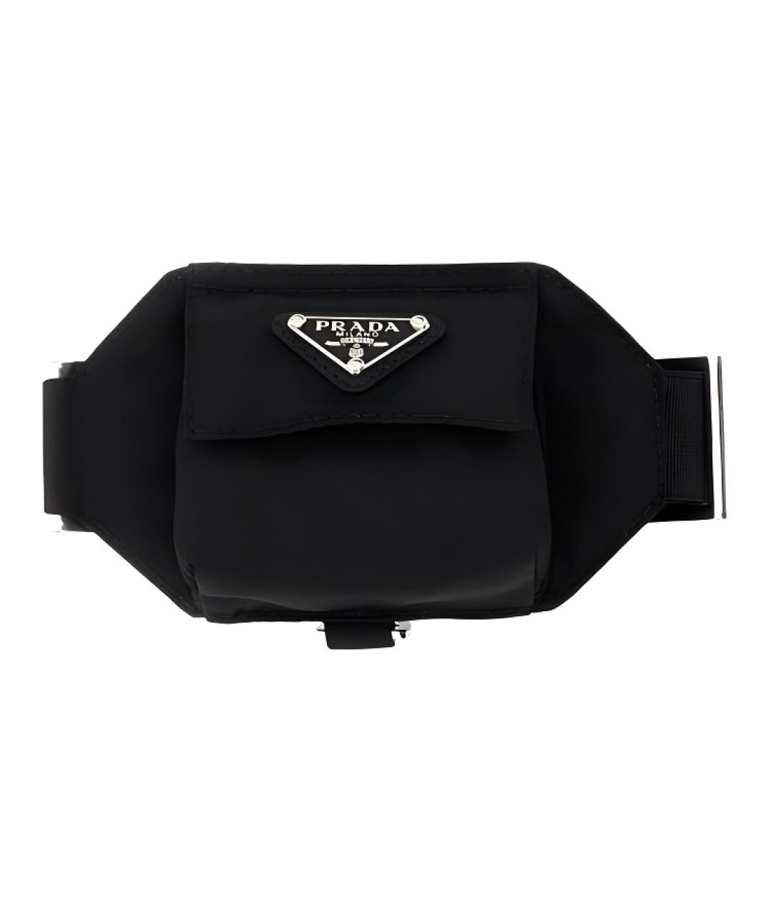 PRADA Черная синтетическая поясная сумка, фото 1