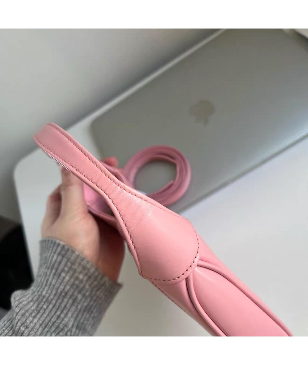 GUCCI Розовая кожаная сумка с короткими ручками, фото 6