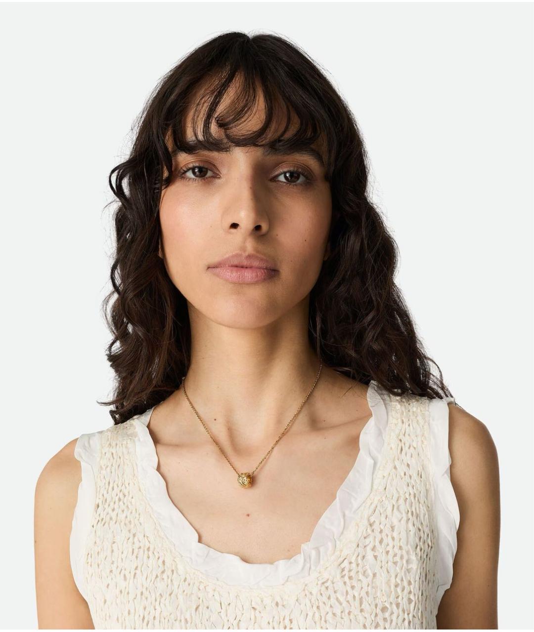 BOTTEGA VENETA Золотое серебряное колье, фото 2