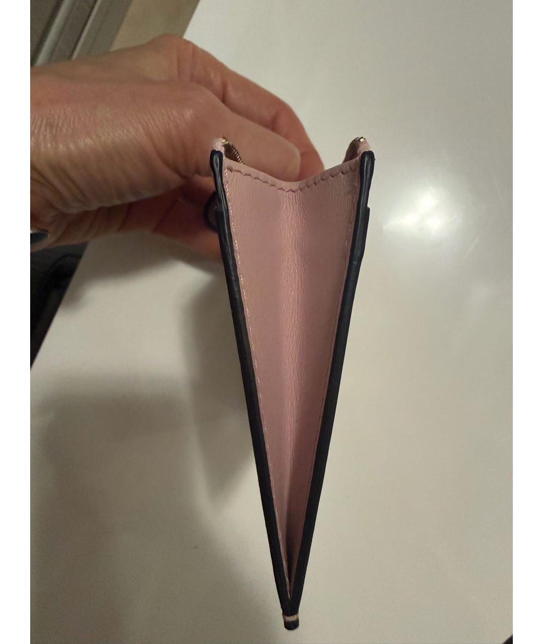 VALENTINO Розовый кожаный кардхолдер, фото 4