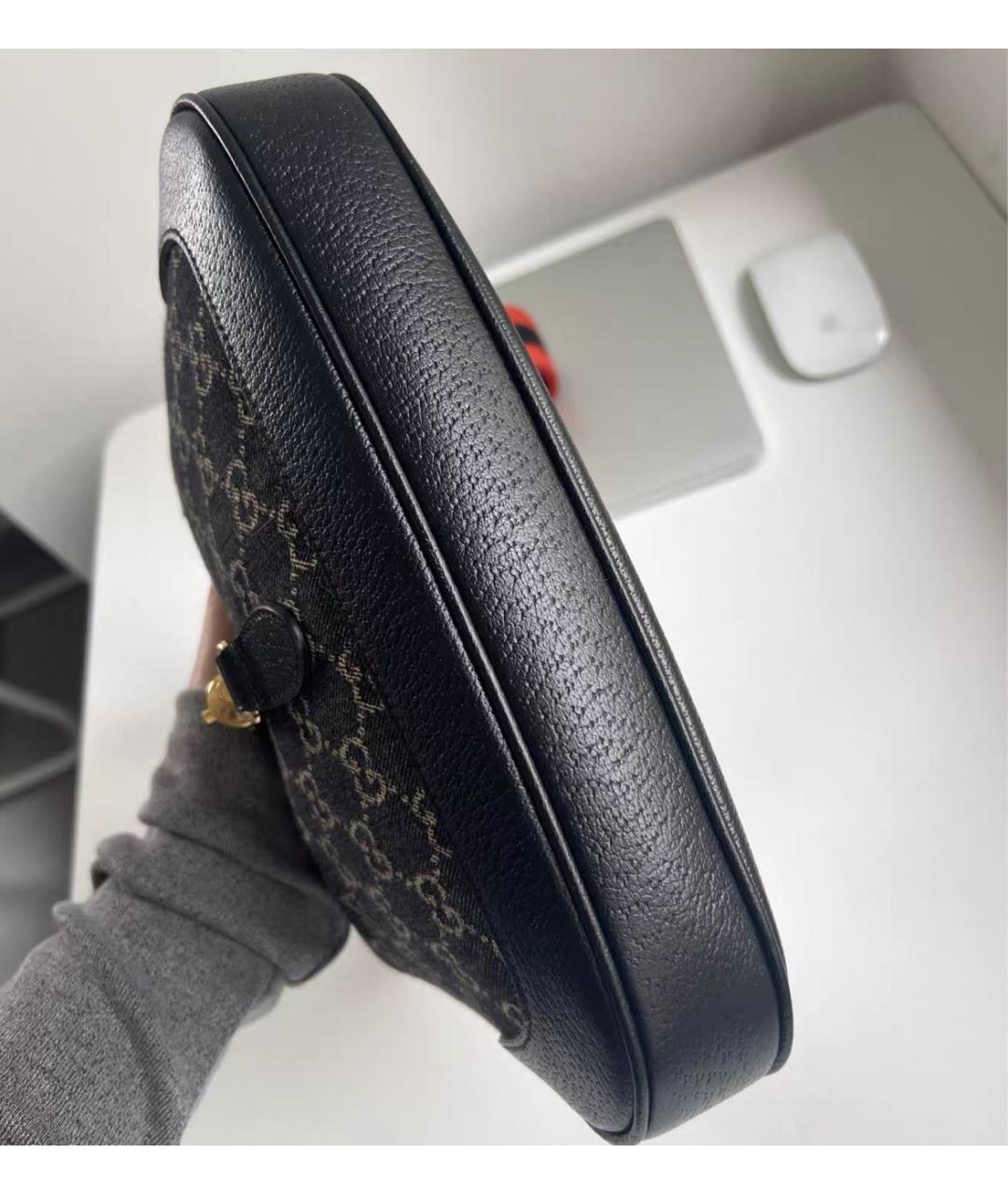 GUCCI Черная кожаная сумка с короткими ручками, фото 6